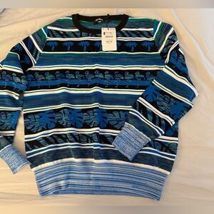 Desigual Blue and Green Patterned Sweater
